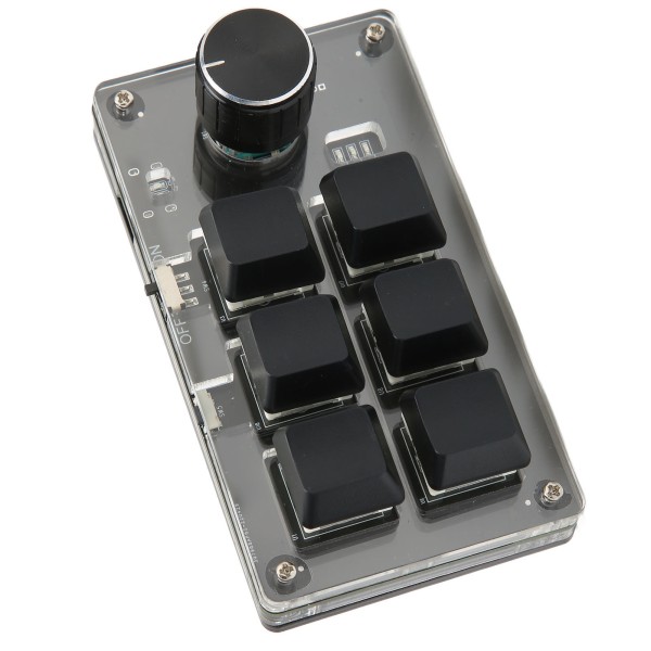 Mekanisk spelknappsats 6 tangenter 1 knopp Liten USB trådlös Dual Mode OSU-tangentbord Gör-det-själv programmerbart tangentbord