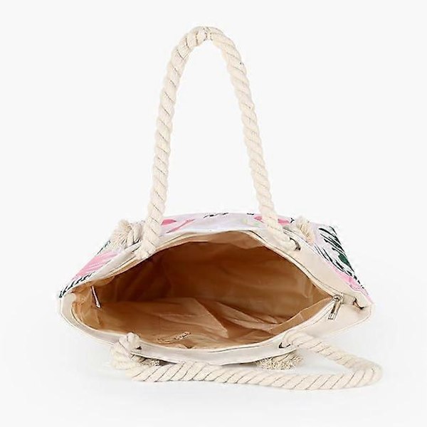 Strandtaske til kvinder, Store ferietasker Sommer Canvas Rejsetaske