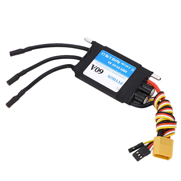 RC elektrisk fartskontroller 60A vanntett ESC for RC båt RC skipsmodell 5V 6V 8A svart