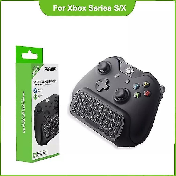 Tangentbord kompatibelt med Xbox Series X/s One/s/ Controller Gamepad, 2.4Ghz Mini Qwerty Tangentbord Gaming Chatpad med Audio/headset Jack-AW SVART