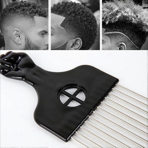 Metall Afro Kam Profesjonell Glattekam Bred Tann Kam, 1 stk