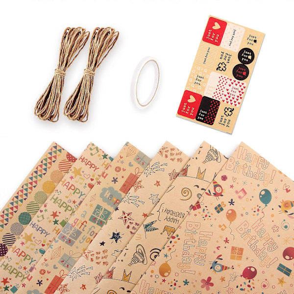 Uusi nuottipaperi askartelupaperi Ystävänpäivän syntymäpäivälahjapakkaus lomalahjojen käärepaperi DIY-setti