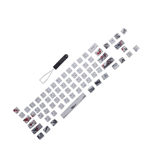 Keycaps PBT 5-sidet sublimering 71 taster tastaturhætter til mekaniske optiske tastaturer (engelsk russisk)