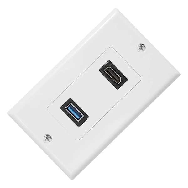 1x 2-Port HDMI+USB 3.0 Hun Veggplate Panel Uttak Skjøteledning