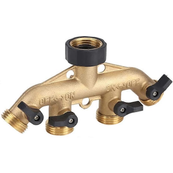 3/4 Tommers Messing 4-veis Slangesplitter Dyse Bryter Kran Koblinger Kran Splitter Slangeadapter Kran Koblinger (Europeisk Gjenge)