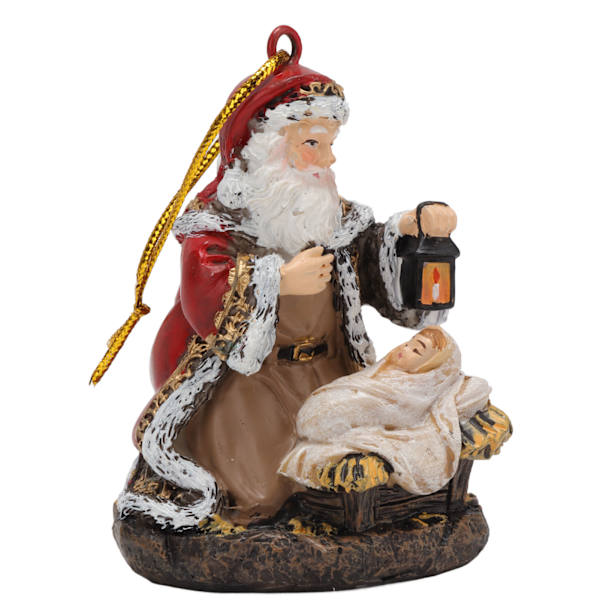 Jultomte Staty DIY Handgjord Handmålad Gammal Man Lykta Form Julgran Dekoration Hänge Prydnad