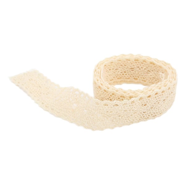 Beige Bomullsspetsband - 20 Yards För DIY Kläder Och Gardiner Dekoration - Ny SZJR