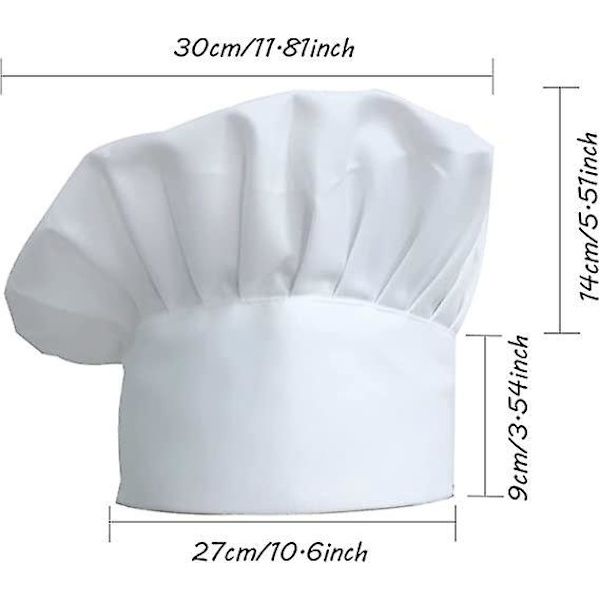Unisex kockmössa i polycotton med justerbart elastiskt band - Kök - Vit