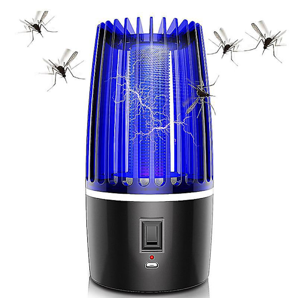 Elektrisk myggdödande lampa, USB-laddningsbar flugfälla - Bug Zapper med 360° UV-attraktion, 4000mAh