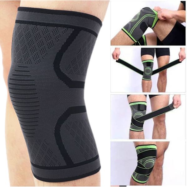 28cm 2 kpl Polven Kompressiohihat Hengityssuojat Musta Nylon Polvituki Juoksuun Treeni Pyöräilyyn M 16cm/6.29in