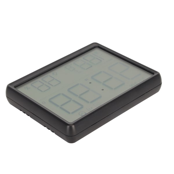 Digital vekkerklokke med temperatur-fuktighetsskjerm Veggmontert digital klokke med stativ Magnetisk svart