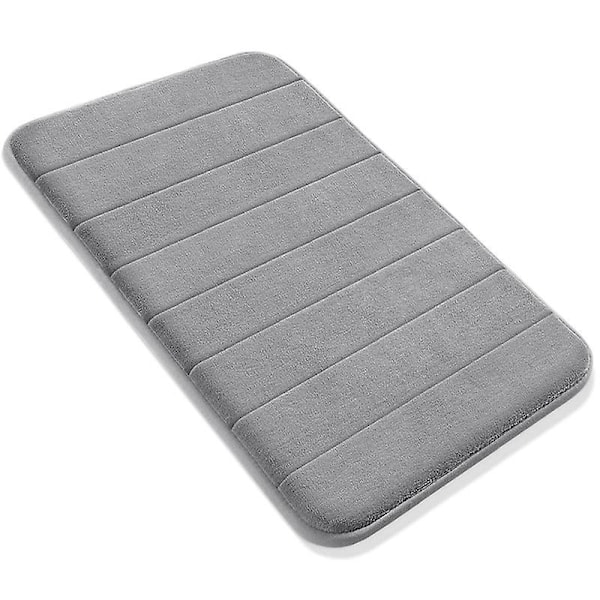 Skridsikker Bademåtte Blød Vaskbar Blød Badeværelsesmåtte Absorberende Bademåtte Komfortabel Bademåtte Grå 10x120cm