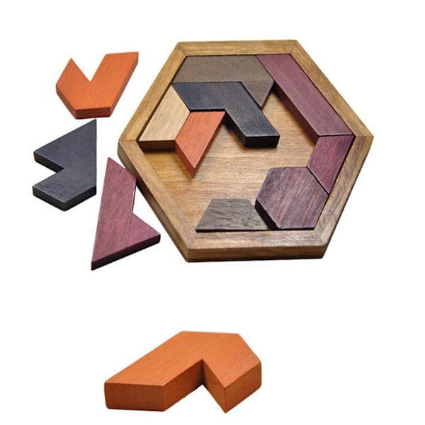 Pedagogisk Träpussel Tangram Leksak för Barn - Magideal