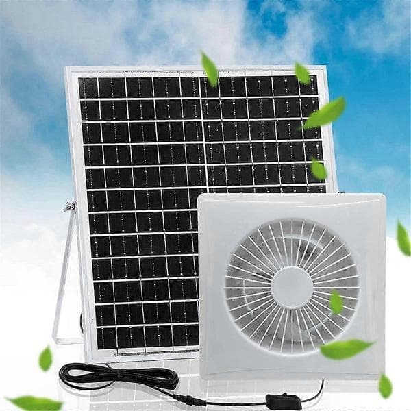 4-tommer solcelleventilator med 8W panel til hønsehuse og skure, lydsvag ventilationsløsning med høj hastighed 4 tommer 4 tum Vit