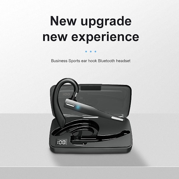 Bluetooth-headset til mobiltelefon med LED-opladningsetui og roterbar mikrofon - Håndfri, Bluetooth 5.1