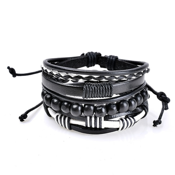 Retro Läderarmband Multi Dammanschettband för män Blandat Svart 61178118