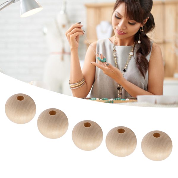100 stk træperler 25 mm diameter DIY-fremstilling Klassisk Elegant Burlywood Dekorativ Praktisk Håndværk Træafstandsperle