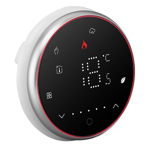 Trådløs Smart Termostat Programmerbar Smart Hjem Termostat til Kedelopvarmning AC95‑240V Rund Base Sort
