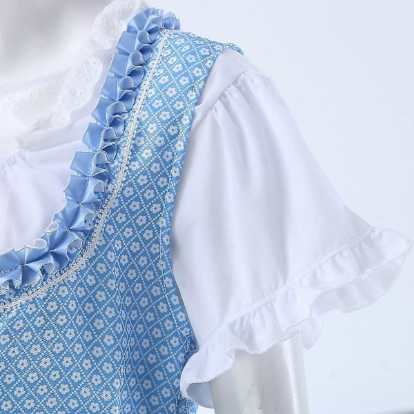 Baijerilainen Oktoberfestin vintage-pitsikoristeinen sidemekko Dirndl 5XL sininen