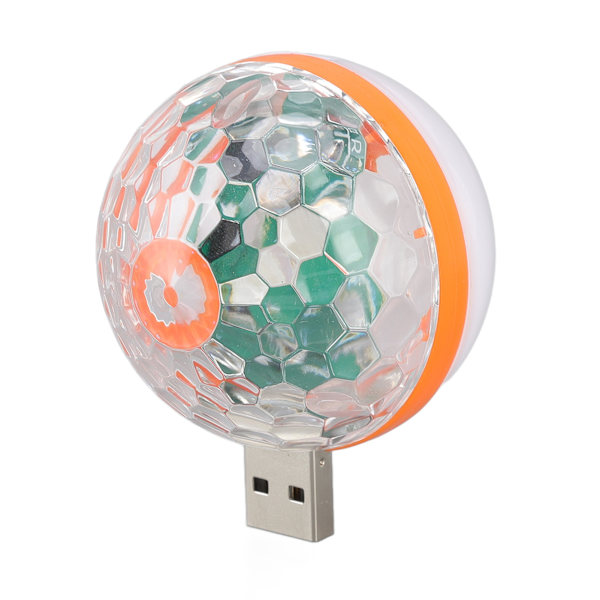 USB Mini Fargerik Ball Lys 2 Lysmoduser DC 5V Stemmestyring RGB Scenelys for Bursdagsfest Dansefest