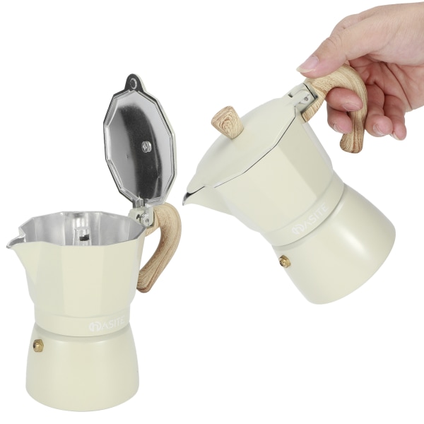 Åttekantet aluminiums kaffekanne Vannkoker Kaffetrakter Moka Pot for Home Coffee Shop Svak gul150ML