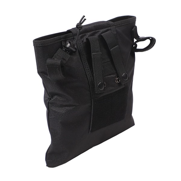 Dump Drop Pouch Multifunktionell Nylon Bärbar Fällbar Återvinningsväska Midjehängande Återvinningsväska för Utomhus Svart