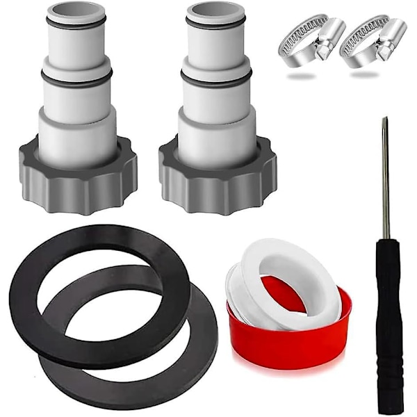 Poolslangadapter A 2 Poolslangadapter 32 38 Slangadapter Pooladaptrar Ersättning för Intex Pumpkontakt för Poolslang Ø 32 Och 38 MM