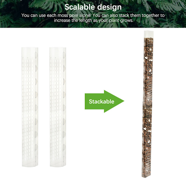 Växtplast Moss Pole Moss Stöder Klättring Växt Poler Sköldpadda Rygg Moss Rod för Växtstolpar och Torv