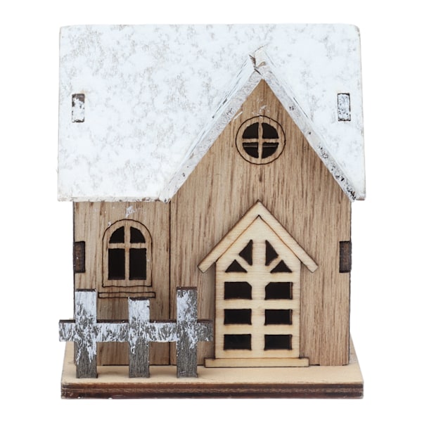Dukkehus Jul LED Lys Træhus DIY Lysende Miniature Dukkehus Julepynt Tilbehør
