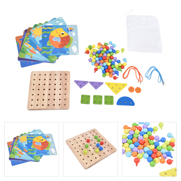 Tidig utbildning Musthroom Nali pussel leksak knapp konst leksaker färgmatchning Pegboard för 3 år upp barn 2 i 1 tidig utbildning