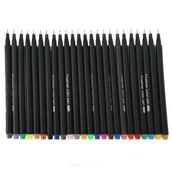 24 Fineliner- set 0,4 mm ohut kärki 24 väriä akvarellimuotoilu mikroviivakynät Precise Control marker -kynät