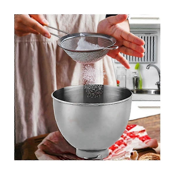 Kompatibel med Classic&Artisan Series 4.5QT/5QT Røremaskine 304 Skål Rustfrit Stål Røremaskineskål Tåler Opvaskemaskine