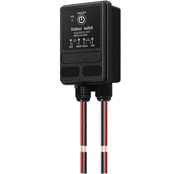 Wireless Relay Switch 12V Remote Control Switch DC12V/24V/48V/72V 30A Relay with 100M Long Range for Anti-theft Alarm
