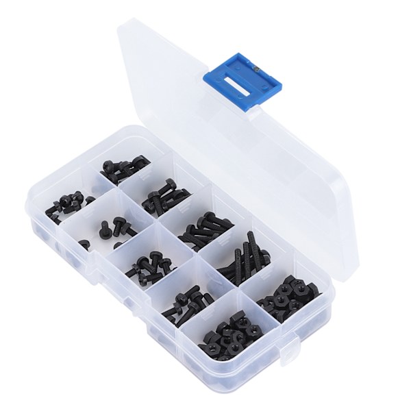 160 kpl muovinen set nylon ristiruuvi kuusiomutterikiinnittimet Hardware Tool M3
