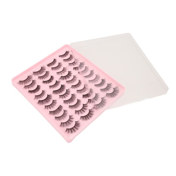 20 par blandade lösögonfransar, wispy-effekt, syntetfiber, fluffiga volymlösögonfransar