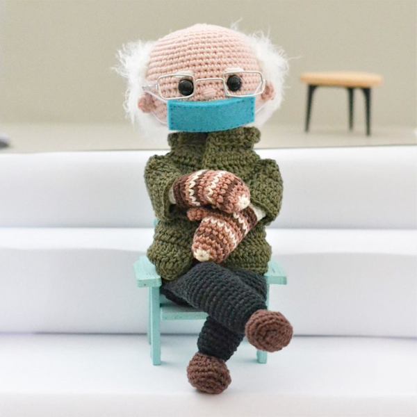Bernie Sanders-docka 2021, handgjord Bernie Sanders-plyschleksak, perfekt souvenirgåva