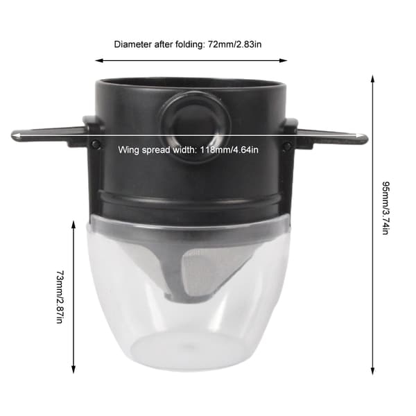 Dobbeltlags kaffefilter i rustfritt stål, Pour Over kaffedryppfilter, gjenbrukbare kaffetrakterfiltre