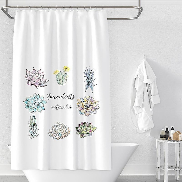 Duschdraperi Anti-Mögel Vattentätt Blommor Växter Mönster, Duschdraperi för Badrum, 180 x 180 cm