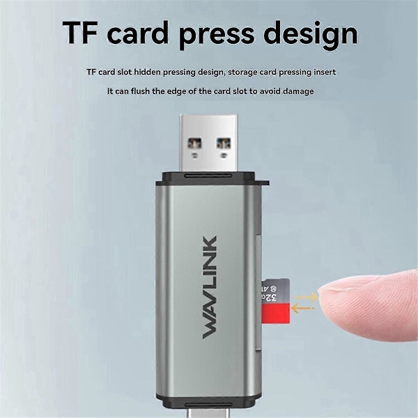 USB C & USB 3.0 Dubbelkontakt Micro-SD/TF-Kortadapter