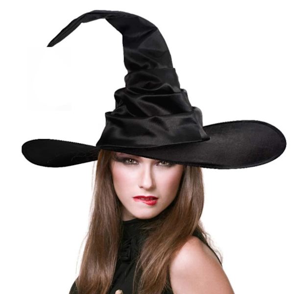 3 stk. Halloween heksehatte sort edderkop flagermus heksehat stor rynket hatte kvinder kostume tilbehør til Halloween cosplay fest