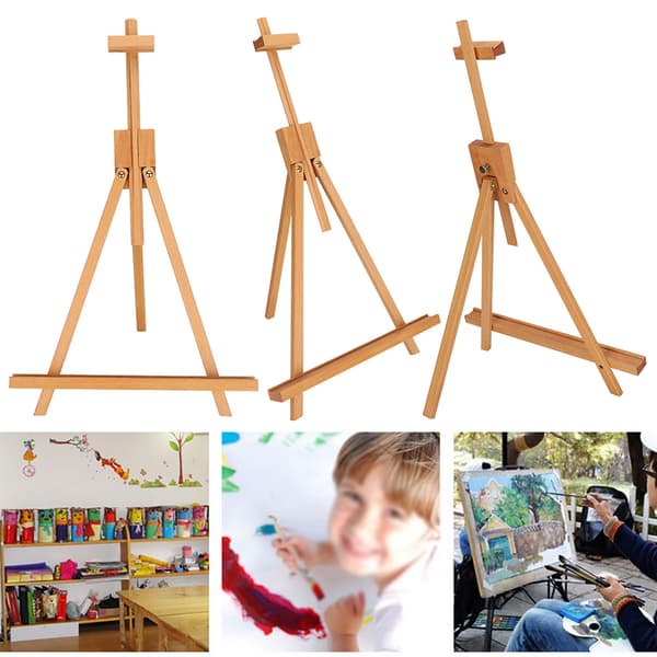 Miniature Træstaffeli Bøg HJ‑6 Stativ Desktop Reklame Display Oliemaleri