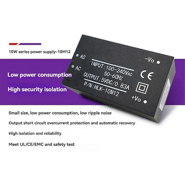 5 STK AC-DC Strömförsörjningsmodul AC DC-omvandlare 220V till 12V 10W