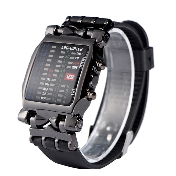 Elektronisk LED-ur til mænd og kvinder PU-rem datofunktion armbåndsur
