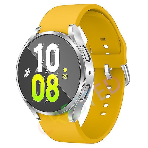 Gul silikone sportsrem til Samsung Galaxy Watch 5/4/Pro, Watch4 Classic, 46mm/42mm, 44mm/40mm, 45mm - Etui-rem