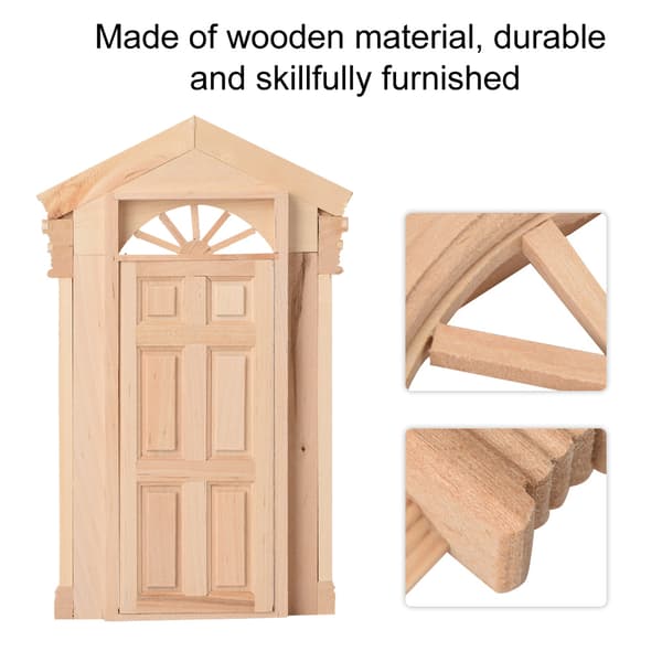 1:12 Dukkehus Mini Træ Steepletop Dør til Dukker DIY Dukkehus Møbler Tilbehør