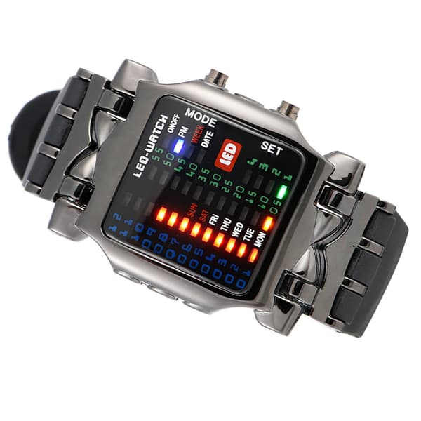 Elektronisk LED-ur til mænd og kvinder PU-rem datofunktion armbåndsur