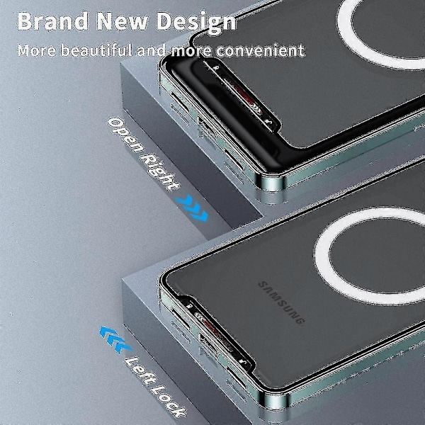 Magsafe Magneettikotelo Yhteensopiva Samsung Galaxy S22 S22+ S22 Ultra 2023 Kanssa - Täysi Suojaava 360 Kameran Linssisuojalla Musta S23