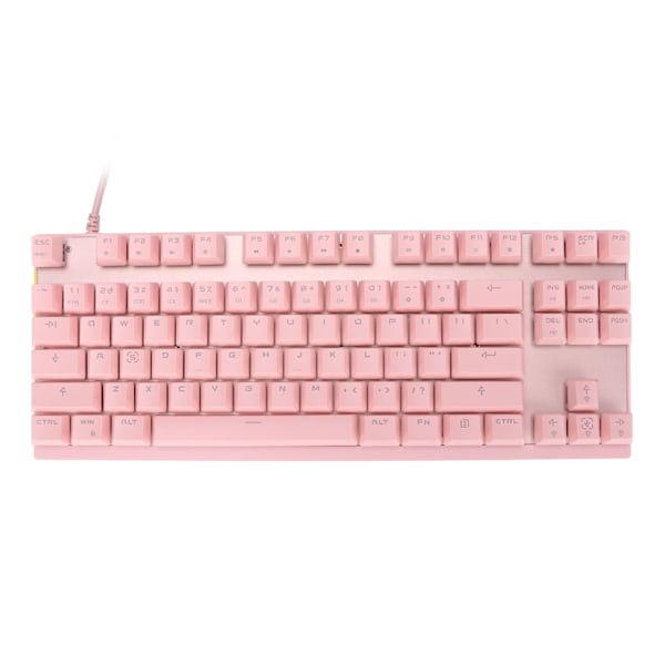 Mekanisk tastatur Responsivt Komfortabelt Bruk 50 Millioner Klikk Holdbar USB-grensesnitt 87 Taster RGB-tastatur for Datamaskin Rosa Rød Bryter