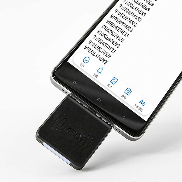 Mini Type C -liitäntäinen 134,2 kHz RFID EMID -eläintunnistuslukija (musta)