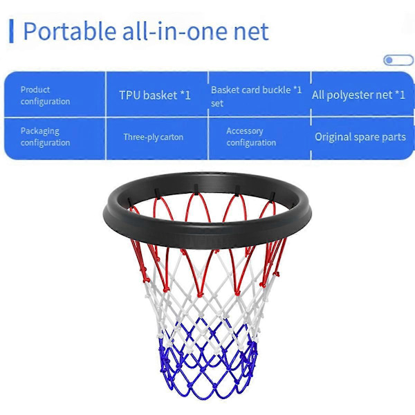 Bärbart basketnät, avtagbart professionellt basketnät